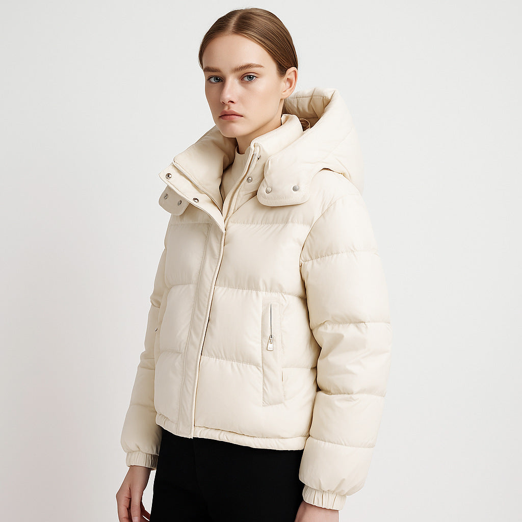 Korean-Style Women's Hooded Warm Puffer Jacket For Winter