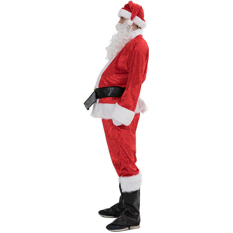 Plus Size Santa Claus Full Body Adult Costume with Accessories-Theone Apparel