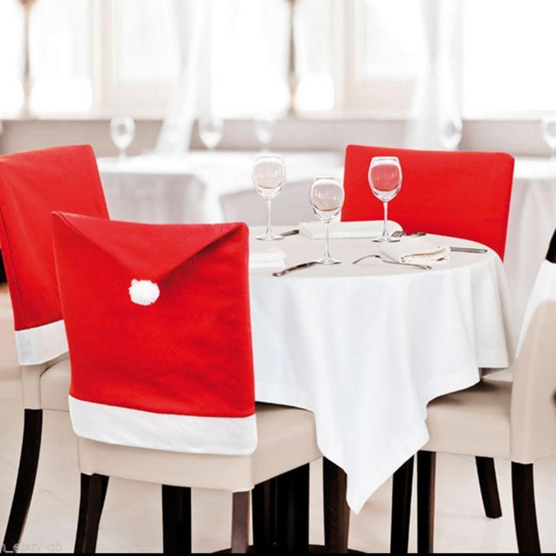 Santa Christmas Hat Chair Covers