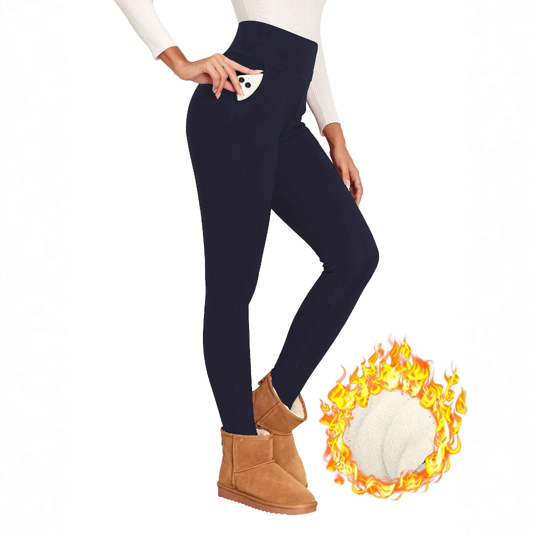 Fleece Sports Leggings High Elasticity And Warmth