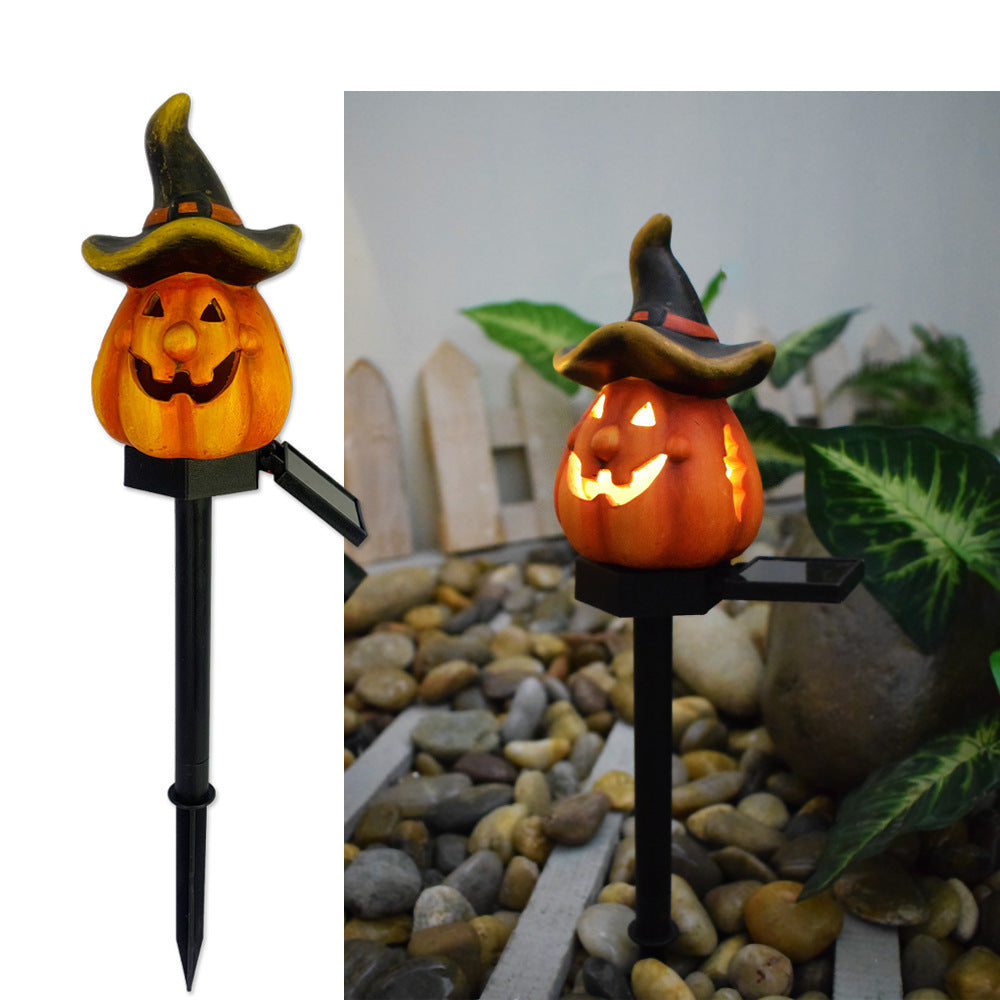 Pumpkin and Witch Hat Halloween Decoration Yard Posts