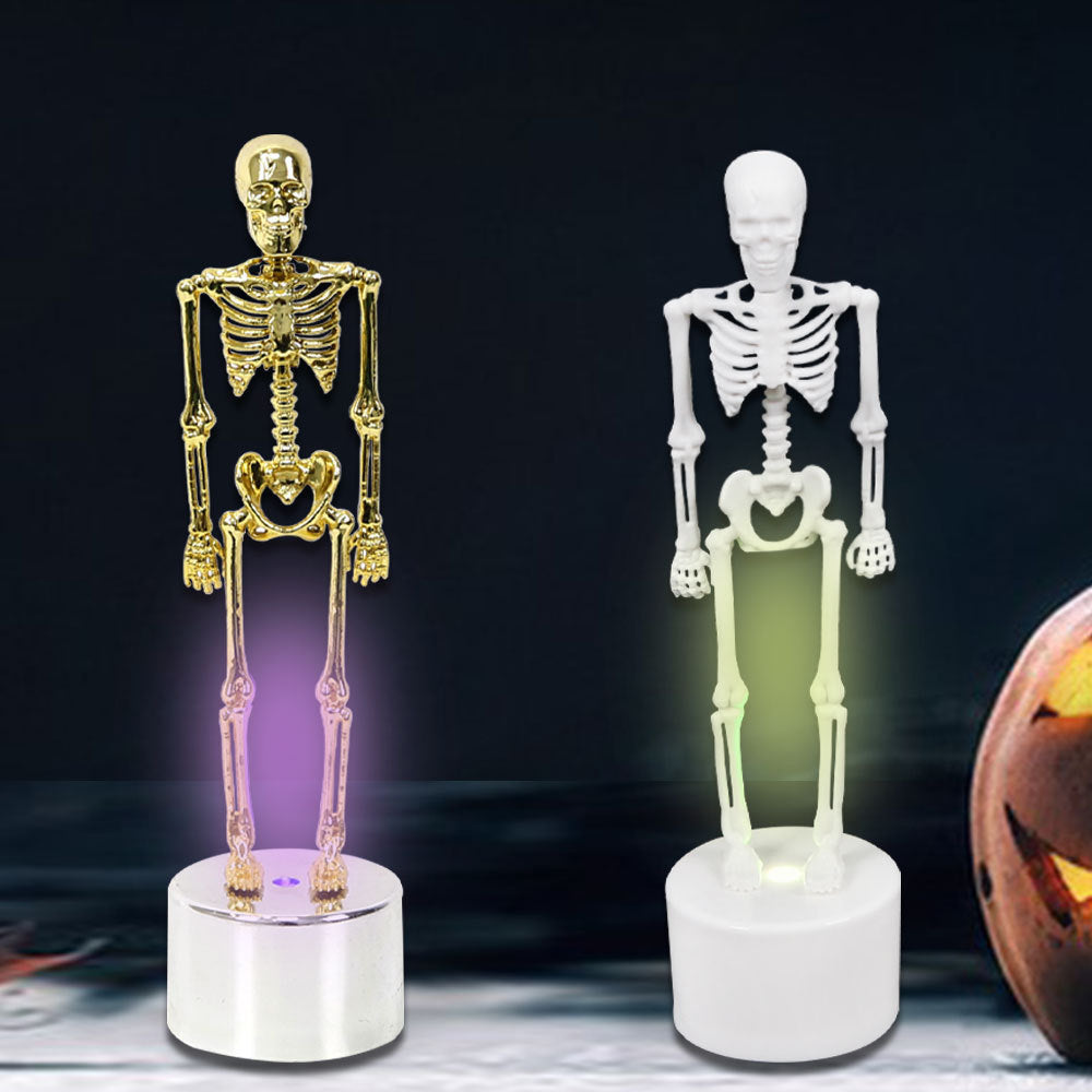 Skeleton Themed False Flame Candle Halloween Decoration