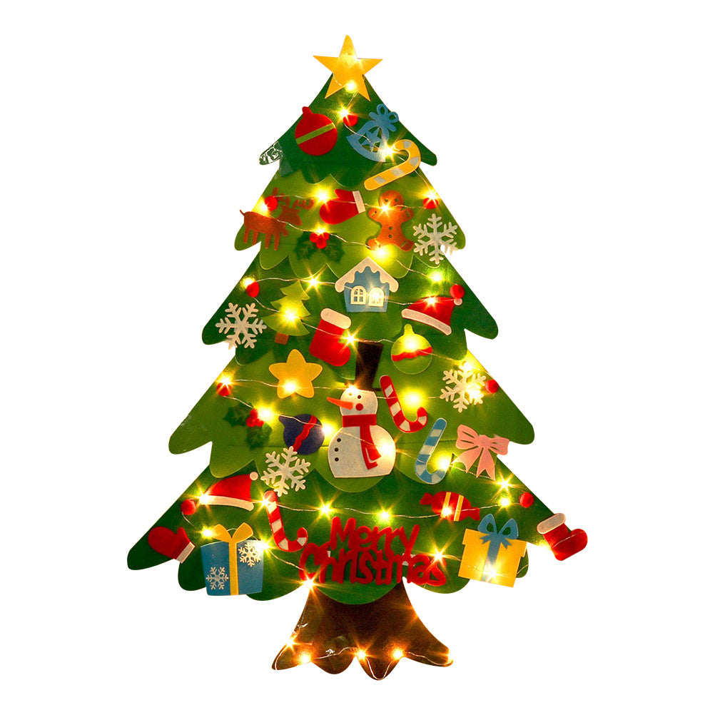 Wall Mounted Felt Christmas Tree with Felt Accessories for Kids