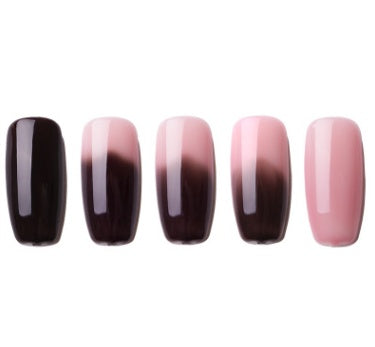 Ombre Color Short Blunt Coffin Nails in Various Colors