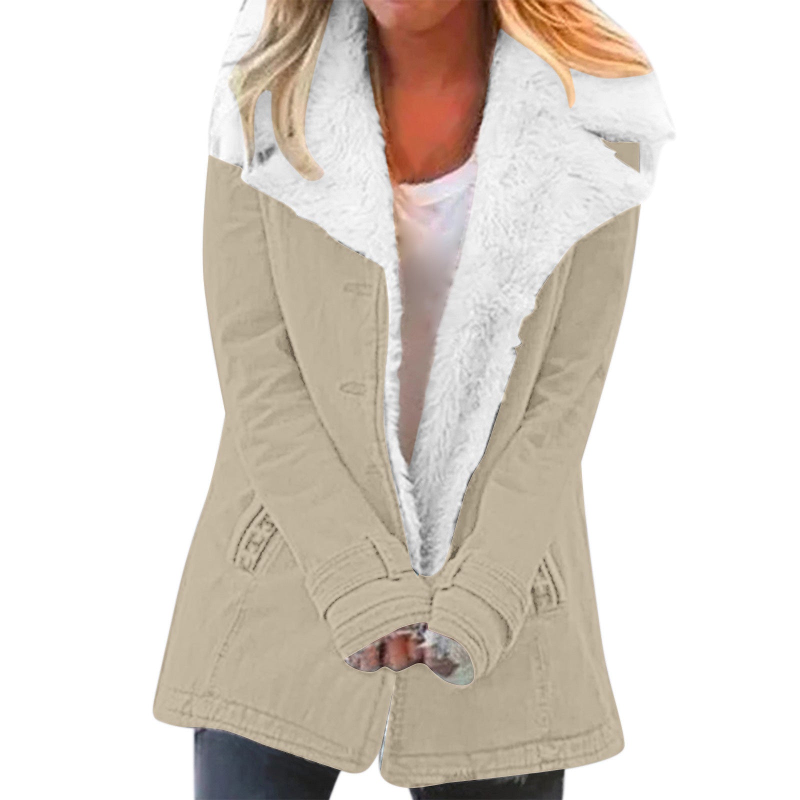 A Fleece Warm Cotton-padded Jacket For Women