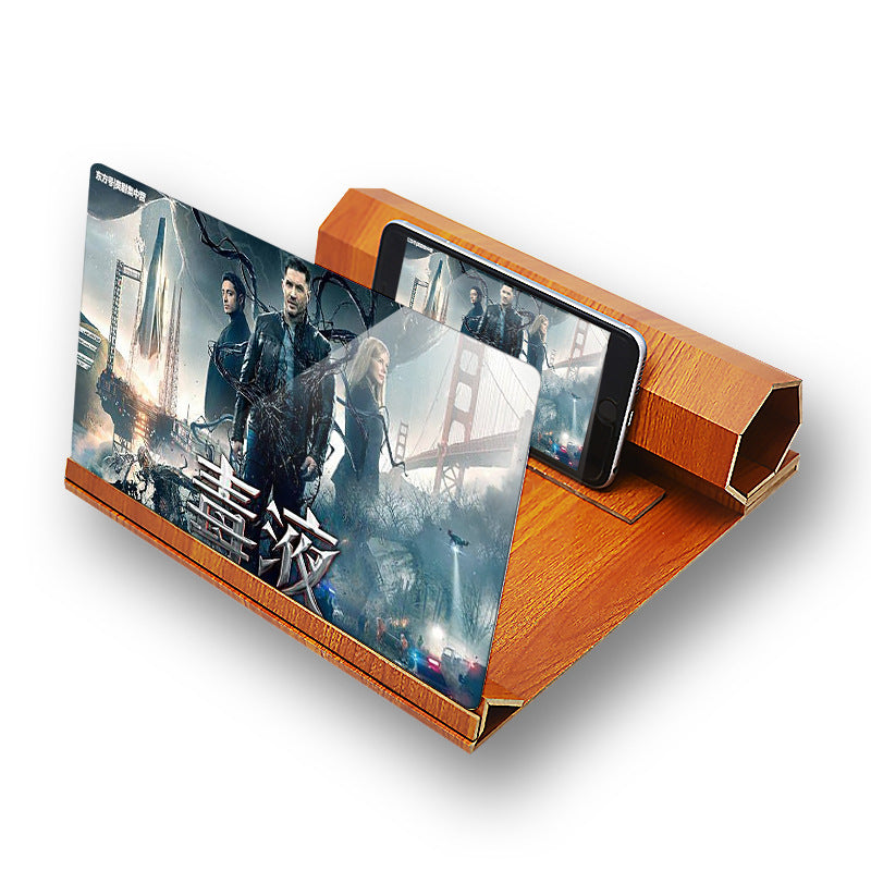 Mobile Phone Volume Magnifier Wood Grain 3D Mobile Phone Screen Magnifier HD