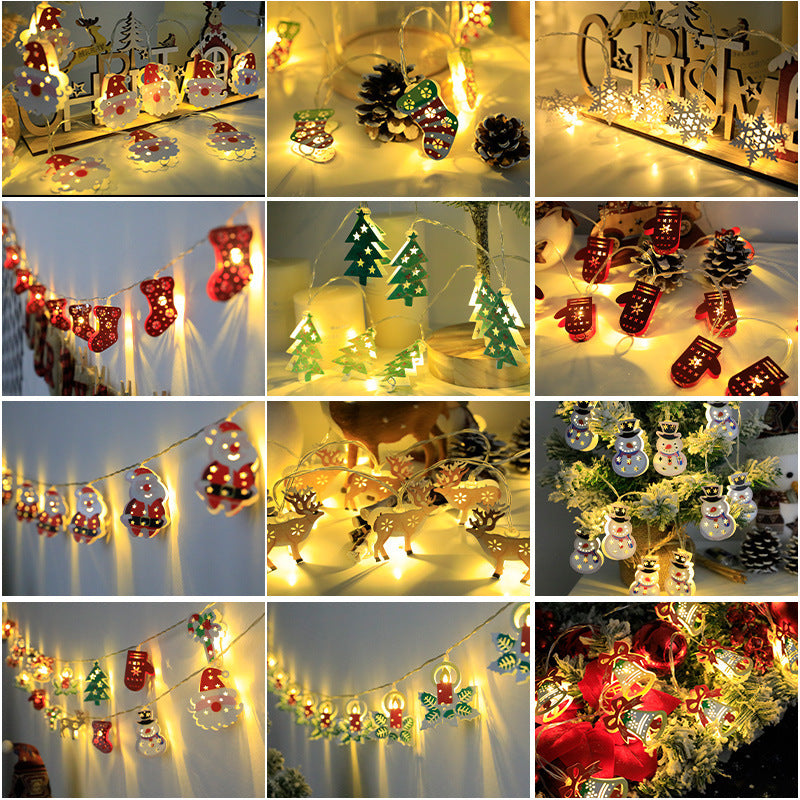 Christmas Themed LED String Lights Hanging Decoration with Christmas Symbols