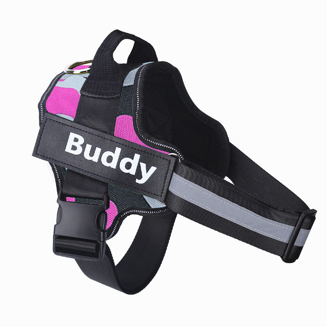 Personalized No Pull Reflective Dog Harness With Custom Patch