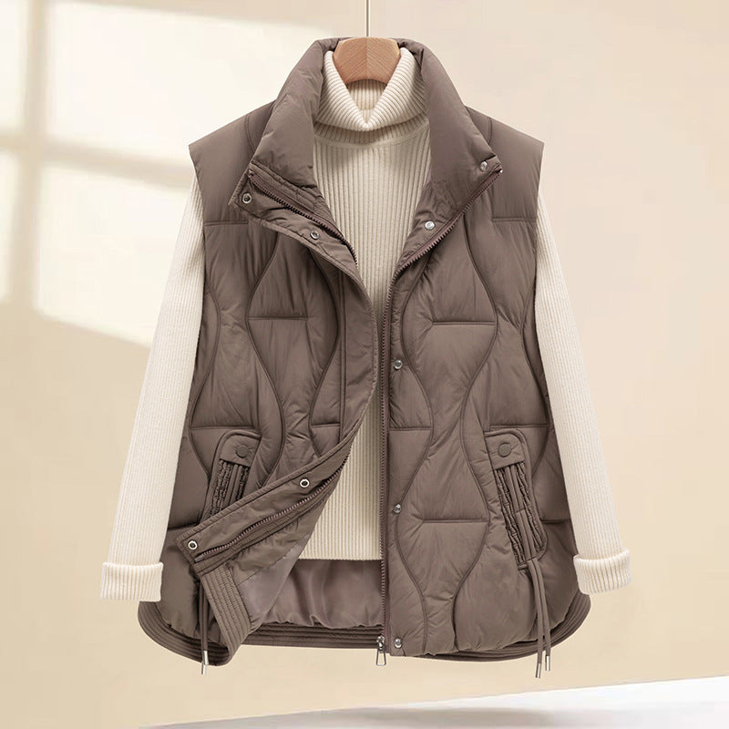 Women's Winter Cotton Quilted Vest Short Padded Jacket