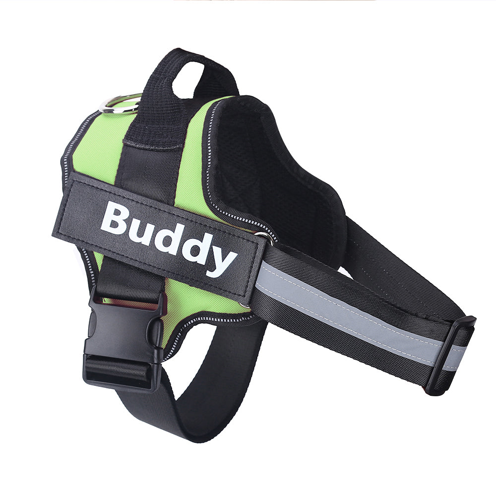 Personalized No Pull Reflective Dog Harness With Custom Patch