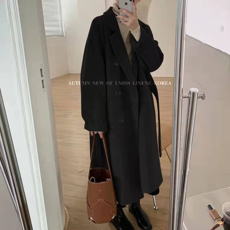 Women's Wool Coat Mid-length Loose Thicken Autumn Winter New Style Overcoat