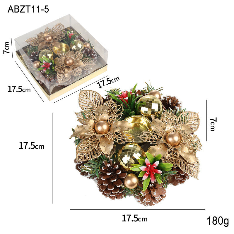 Wreath & Ornament Votive Candle Holder Christmas Centerpiece in Assorted Styles