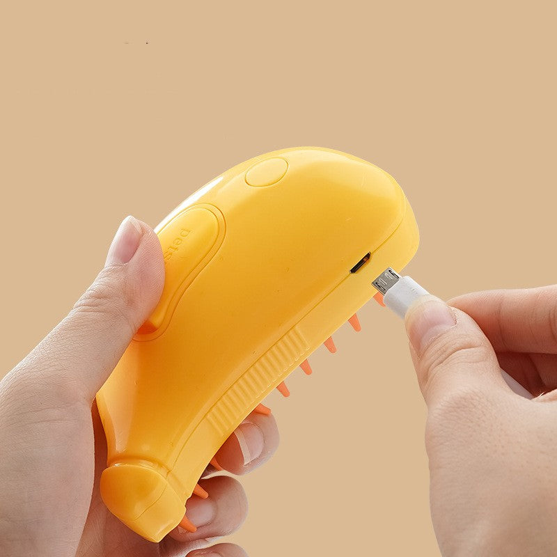 3 In 1 Pet Steam Brush With Spray And Massage
