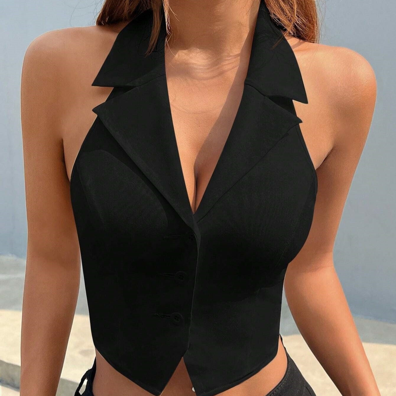 Women's V-neck Halter Vest Top