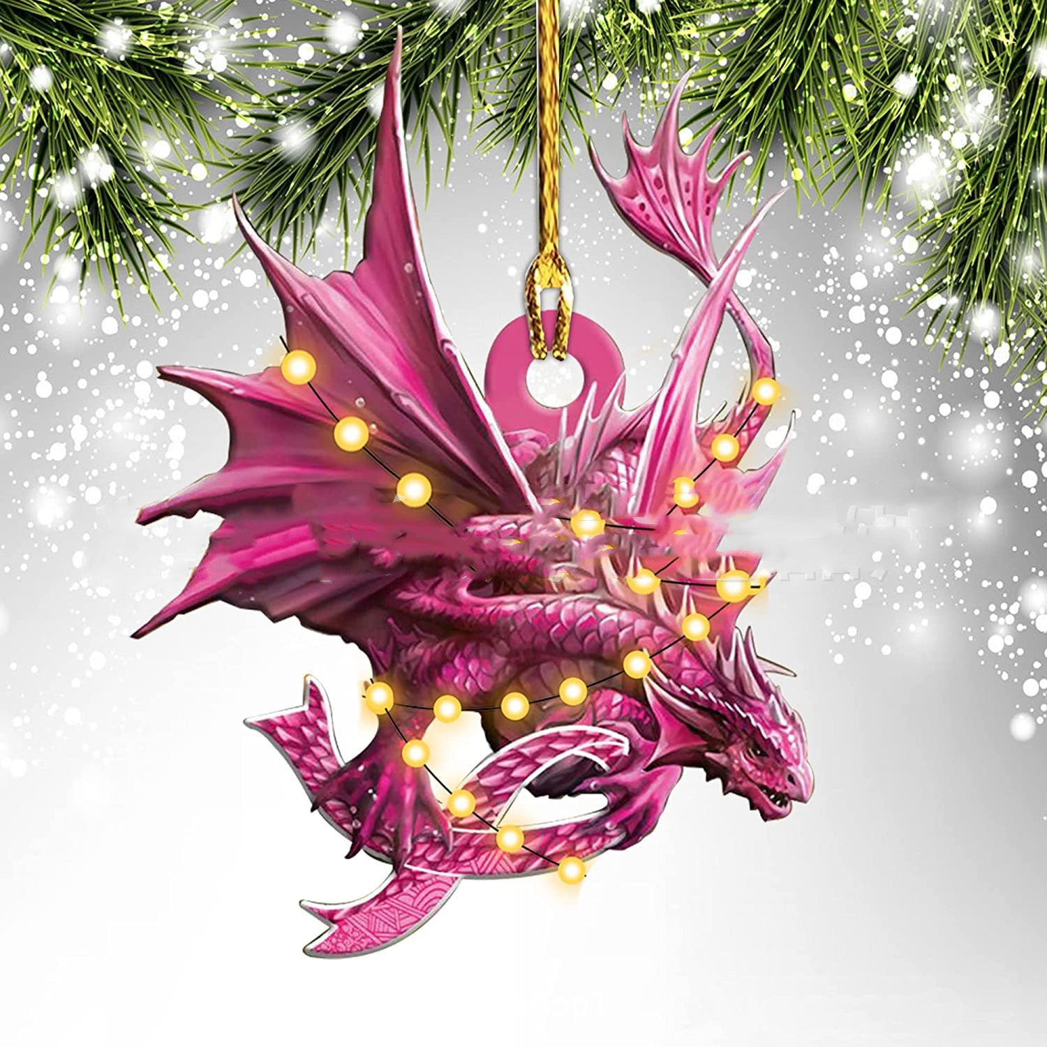 Unique Dragon Themed Hanging Christmas Decorations in Various Designs