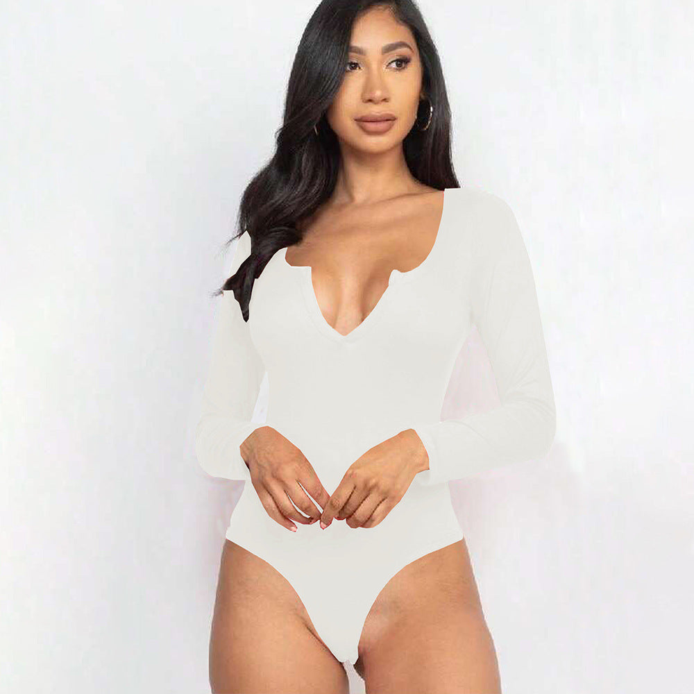 Women's Simple Commuting Style Jumpsuit For Autumn And Winter Comfortable Abdominal Wear Base Layer