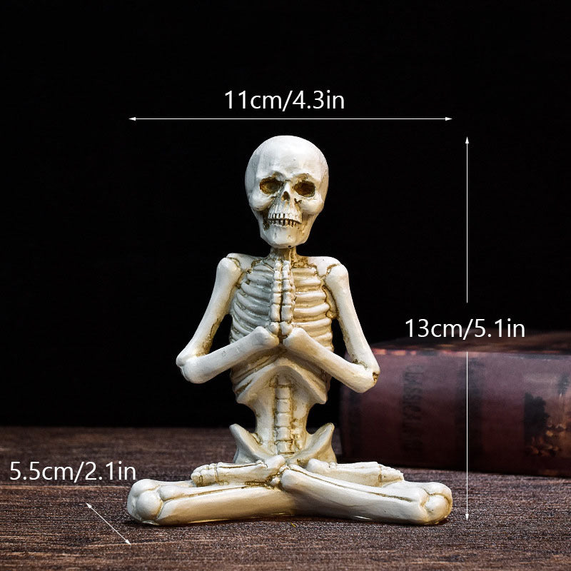 Skelet in yoga poseert Halloween-decoraties met niet-slipbasis