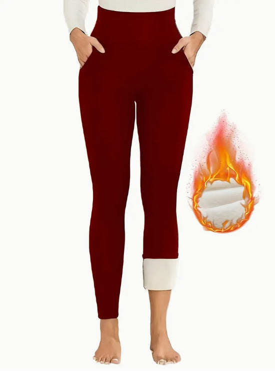 Fleece Sports Leggings High Elasticity And Warmth
