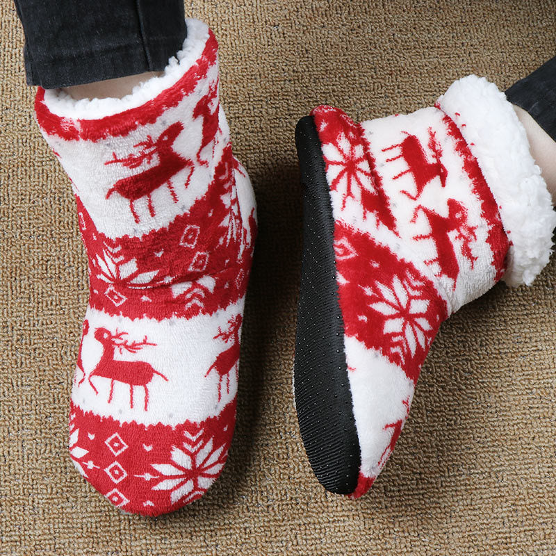 Soft Ankle Height House Slipper Booties in Various Patterns and Colors