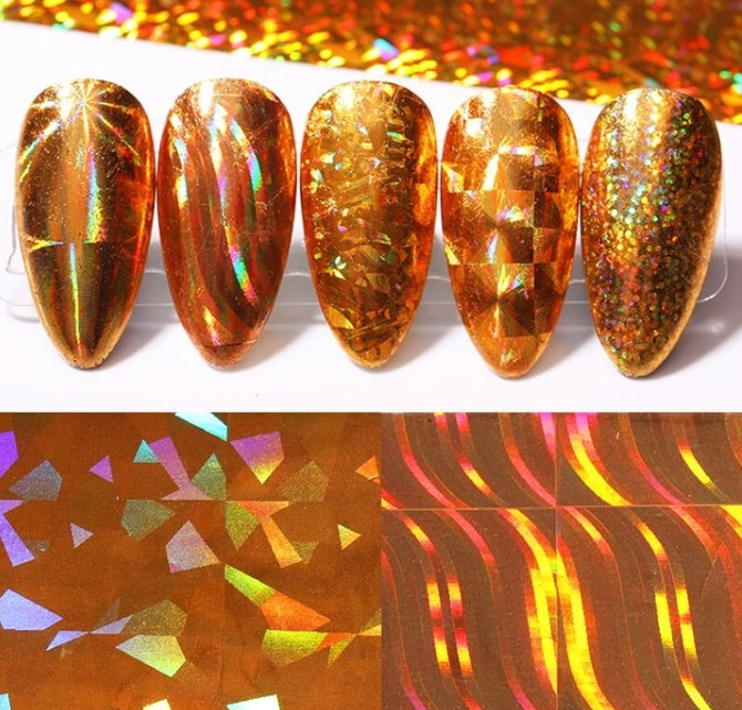 Women's Multicolor Paper Nail Wraps with Shiny Finish