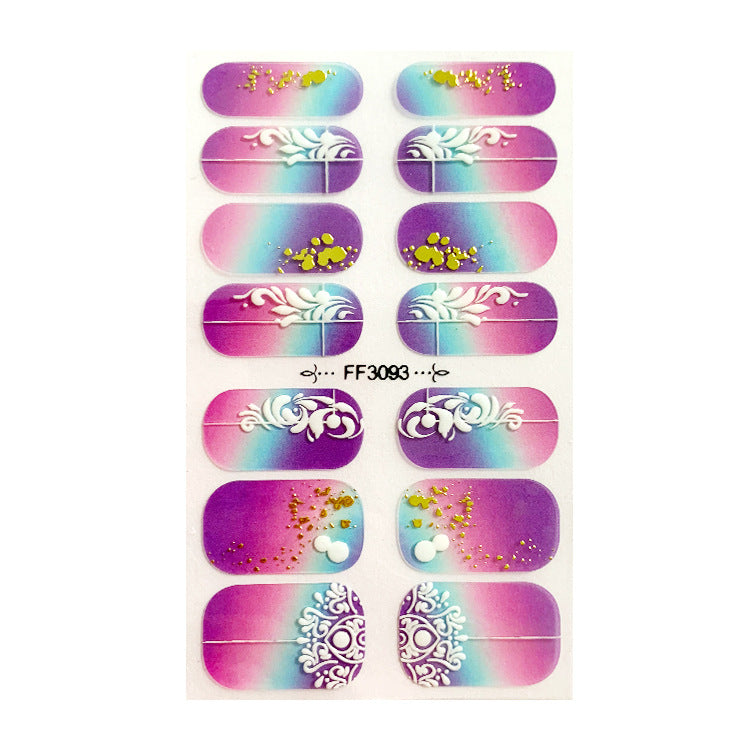 Women's Gemstone Inspired Almond Shaped Nails Stickers in Multiple Colors