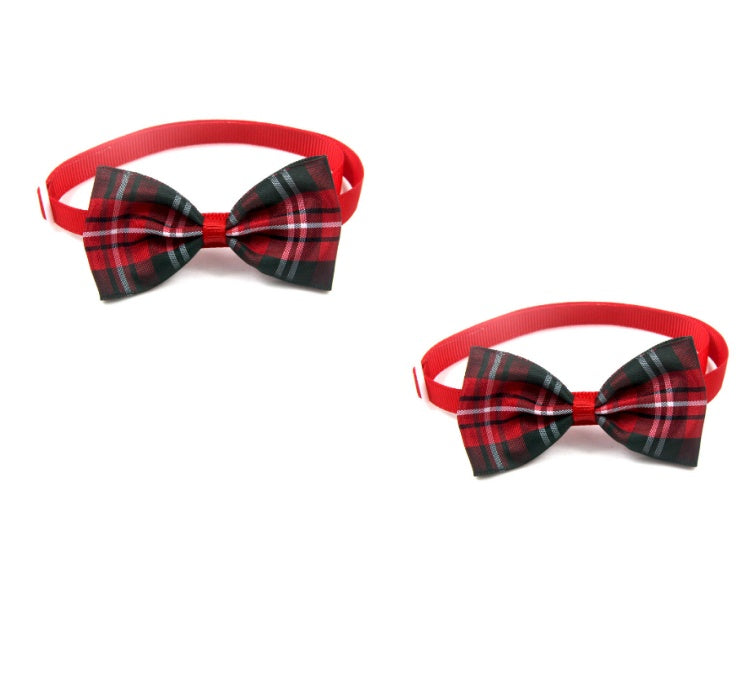 Plaid Pet Tie Scarf Accessory For Cats And Dogs