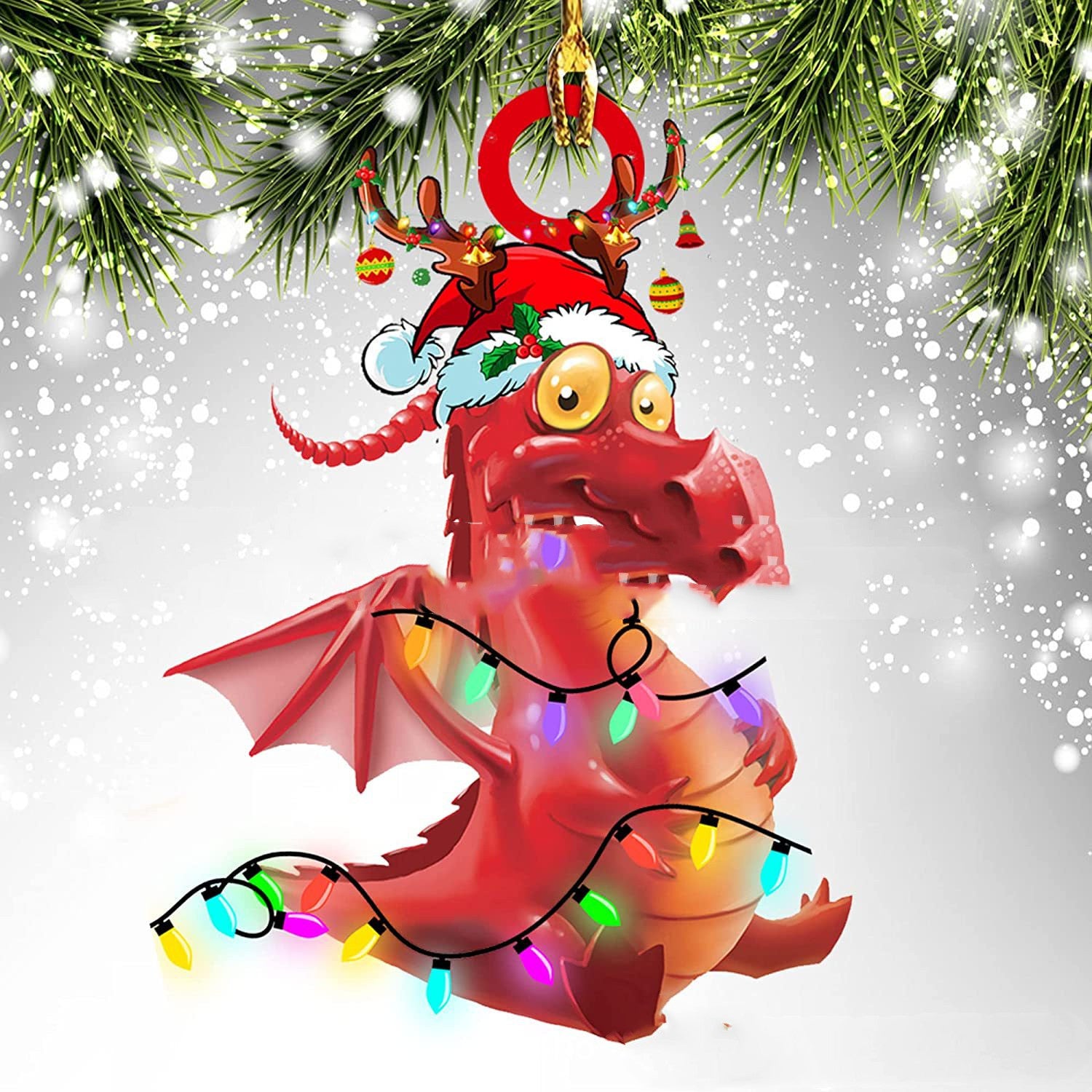 Unique Dragon Themed Hanging Christmas Decorations in Various Designs