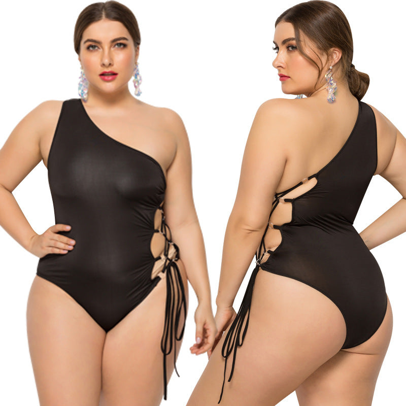 Women's One Piece Asymmetrical Swimsuit with Tassels