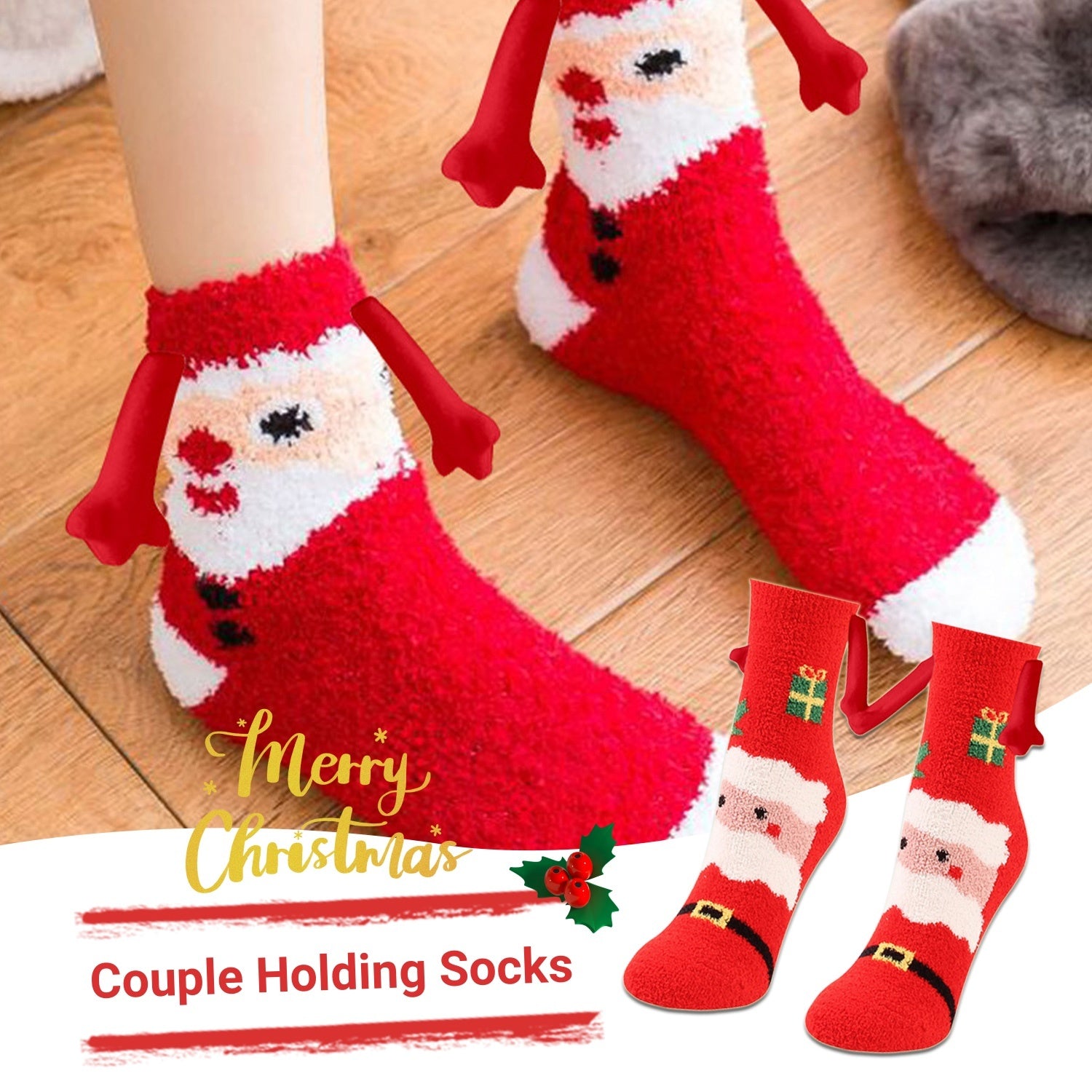 Adorable 3D Soft Fleece Crew Socks with Penguin Designs-Theone Apparel
