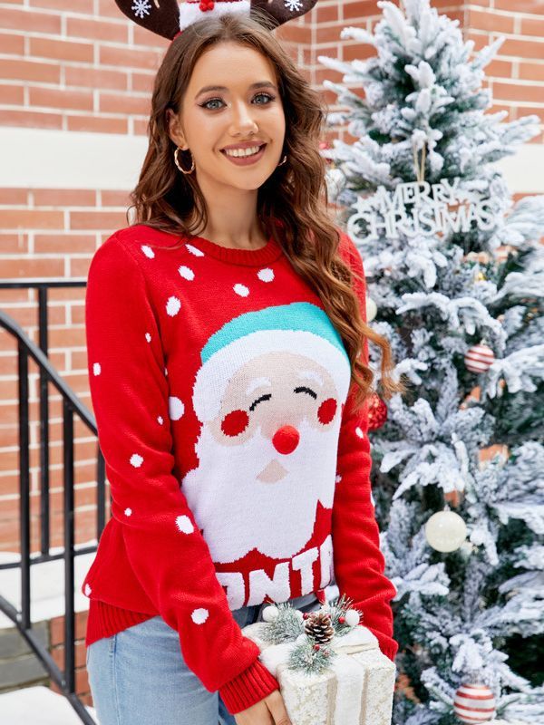 Adorable Christmas Morning Santa Baby Polka Dot Sweater-Theone Apparel