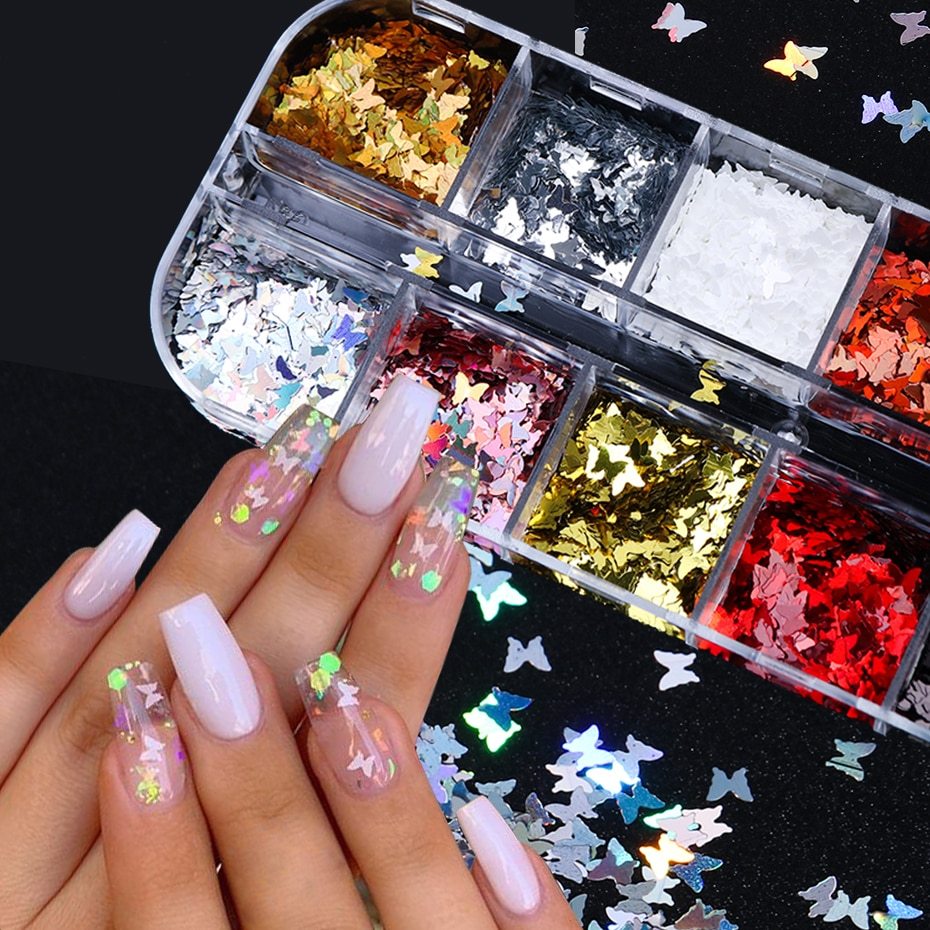 Butterfly Sticker Square Blunt False Nails Set-Style 3-Theone Apparel