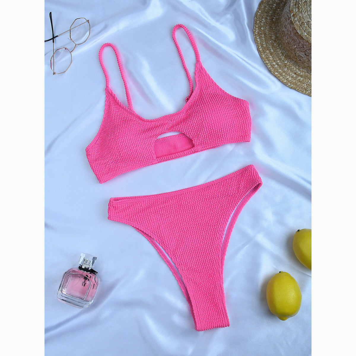Chic European American High-Waist Split Bikini for Elegance-Theone Apparel