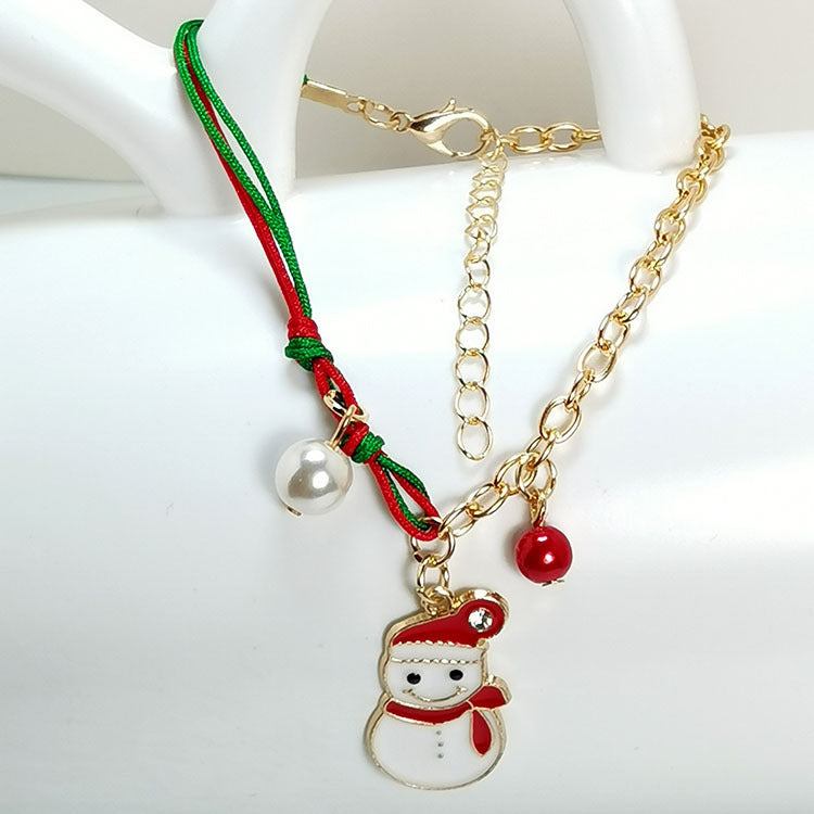 Christmas Chain & Rope Charm & Bead-Accent Bracelet in Assorted Styles-Snowman-Theone Apparel