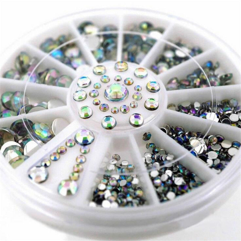 Circular Glittering Fake Jewel Nail Accessories for DIY Nails-Theone Apparel
