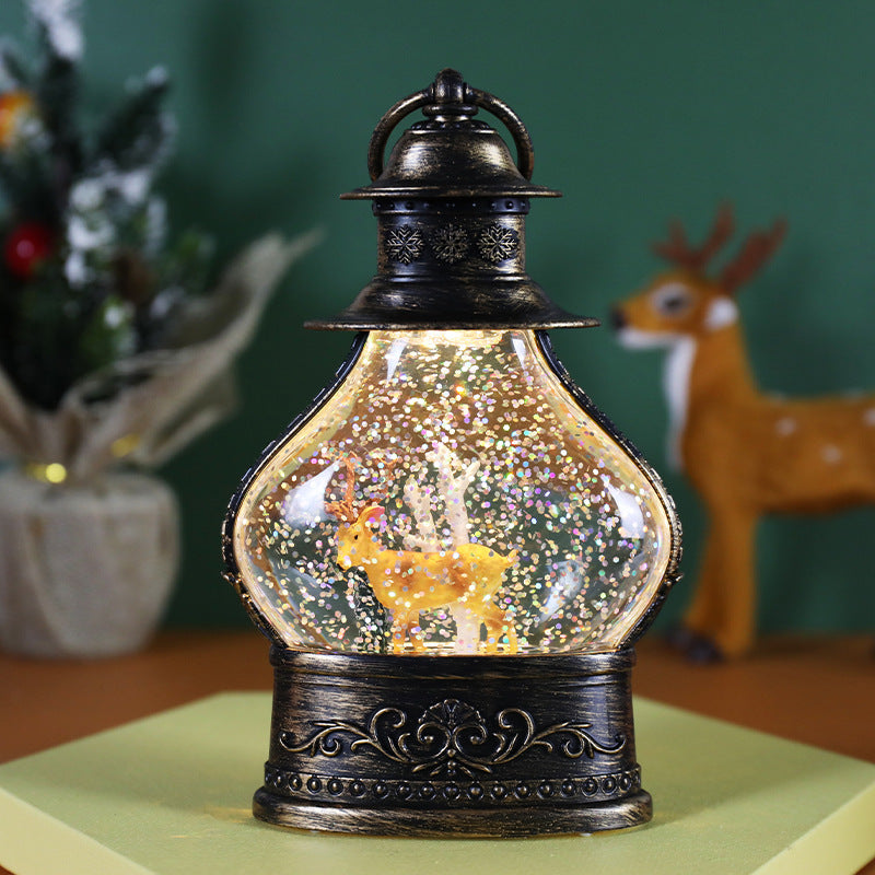 Cute Old Fashioned Christmas Snowglobe with Iron Wrought-Look-Theone Apparel