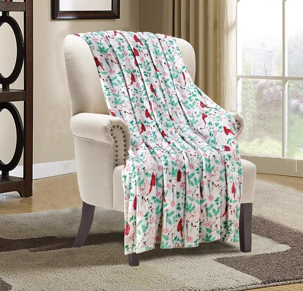 Double Sided Winter and Christmas Themed Fleece Blanket-Style Nine-Theone Apparel