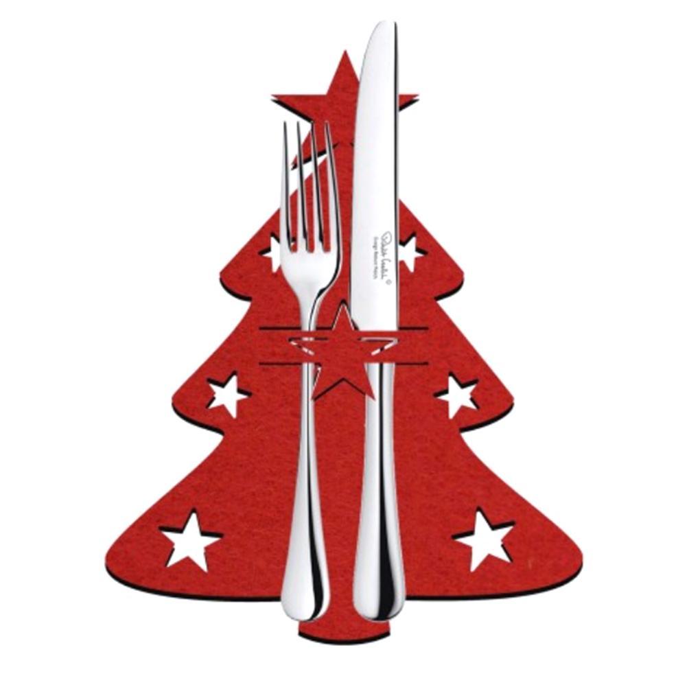 Fabric Christmas Tree & Star Holiday Dinner Silverware Holder Set in Assorted Quantities-Theone Apparel