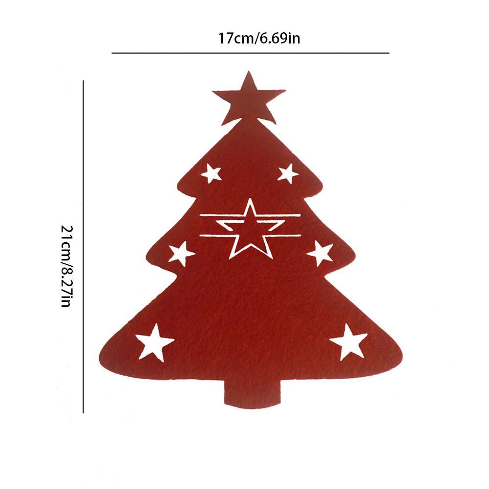 Fabric Christmas Tree & Star Holiday Dinner Silverware Holder Set in Assorted Quantities-Theone Apparel