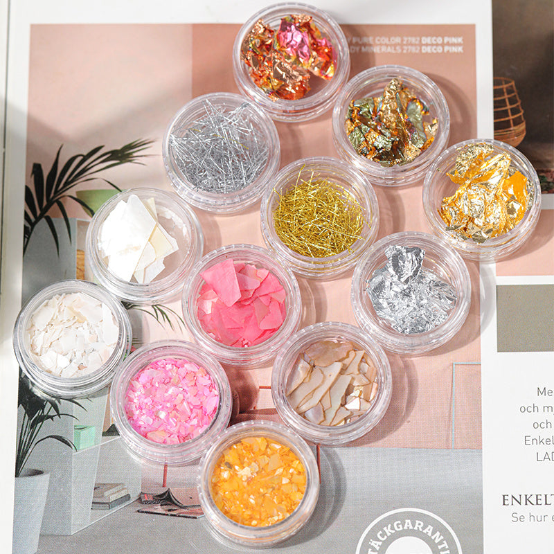 Faux Mother of Pearl Iridescent Nail Accessories in Multiple Colors-Theone Apparel