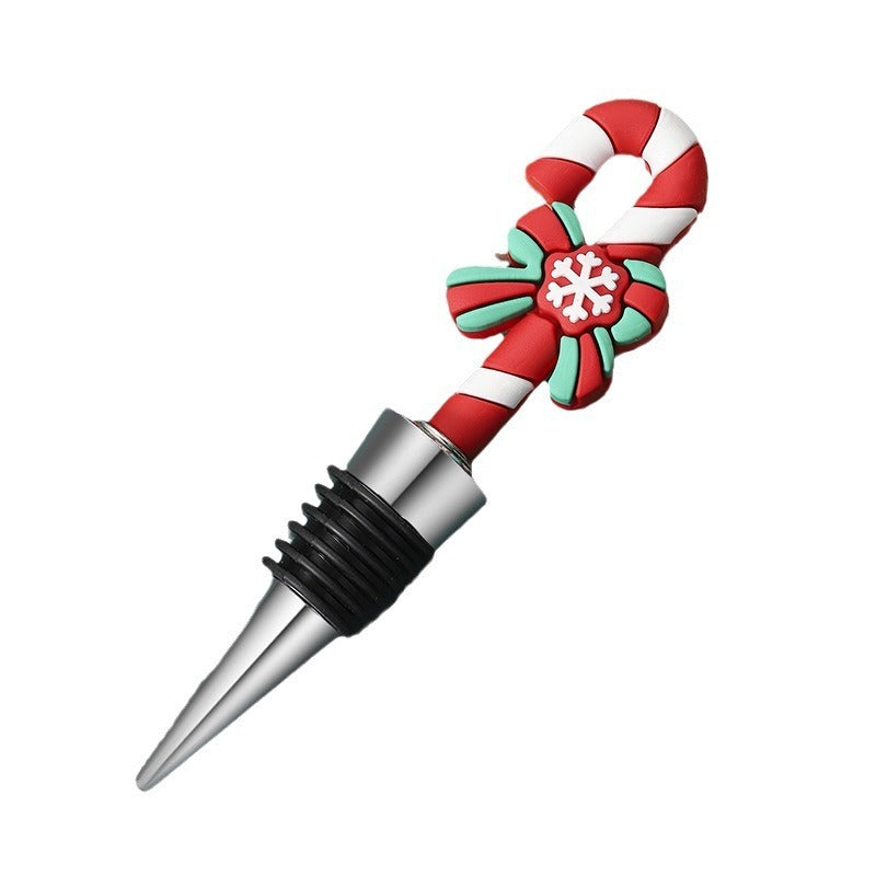 Festive Christmas-Themed PVC & Aluminum Wine Bottle Stopper in Assorted Styles-Theone Apparel