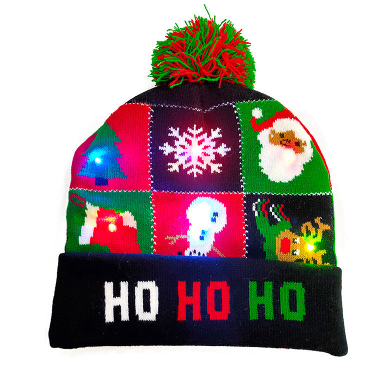 Festive Winter Christmas Toboggan Hat with Puffball-Theone Apparel