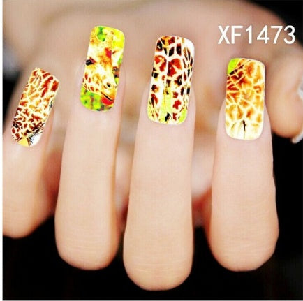 Floral and Botanical Black Nail Stickers for At Home Nails-XF1473-Theone Apparel