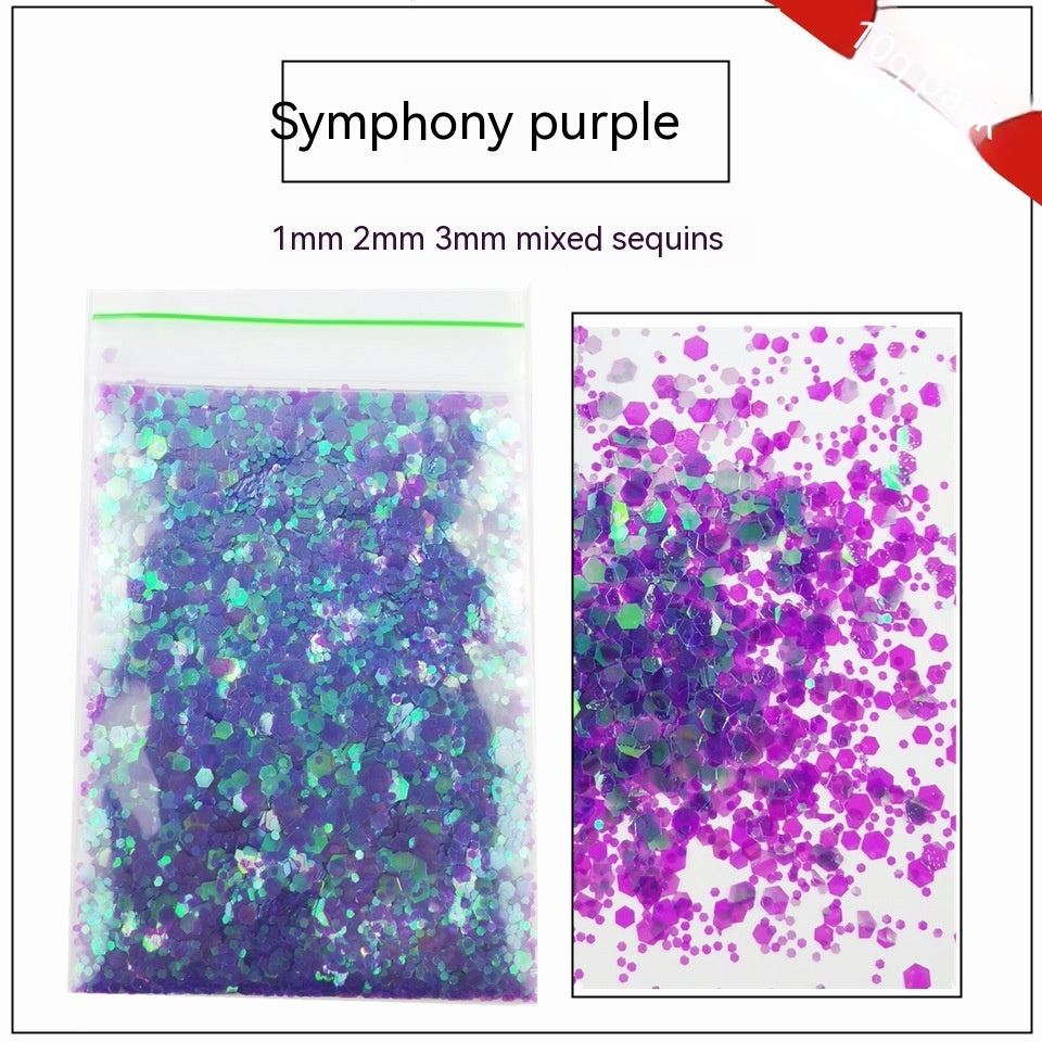 Glittery Sequin Nail Powder for Nail Art and Decoration-AL Colorful Purple-Theone Apparel