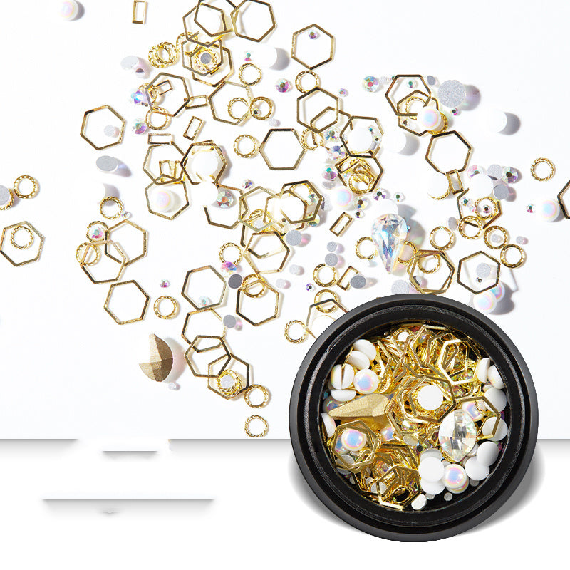 Golden Night Sky Moon and Star Nail Adornment Accessories-Style H-Theone Apparel