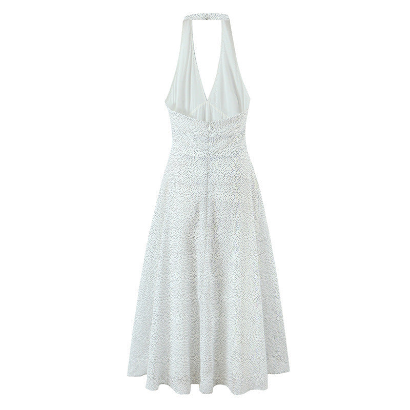 Halter V-Neck Backless Summer Dress for Chic Holiday Getaways-Theone Apparel