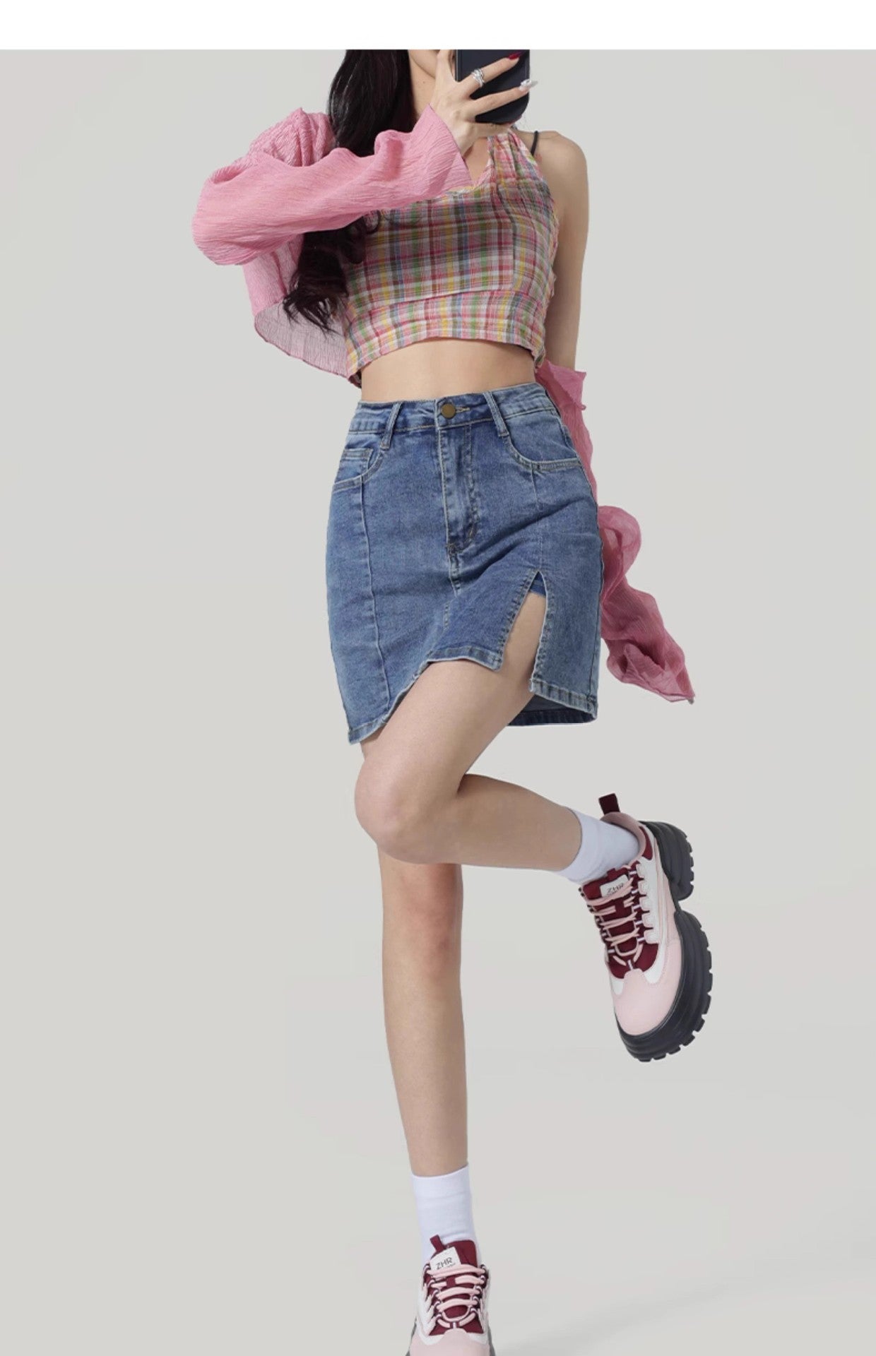 High Waist Denim Slim Skirt For Flattering Everyday Wear-Theone Apparel