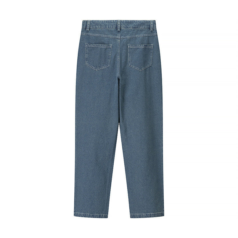 High-Waist Fashion Jeans with Diamond Patterned Accents-Theone Apparel