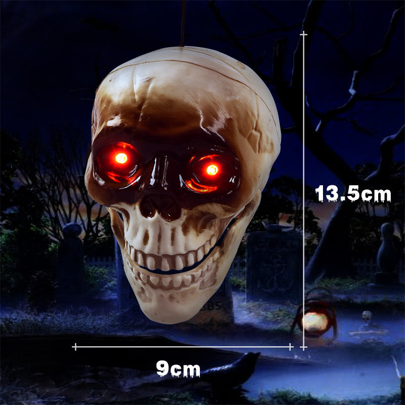 Light Up Skull Animatronic with Motion Sensor Halloween Décor-Theone Apparel