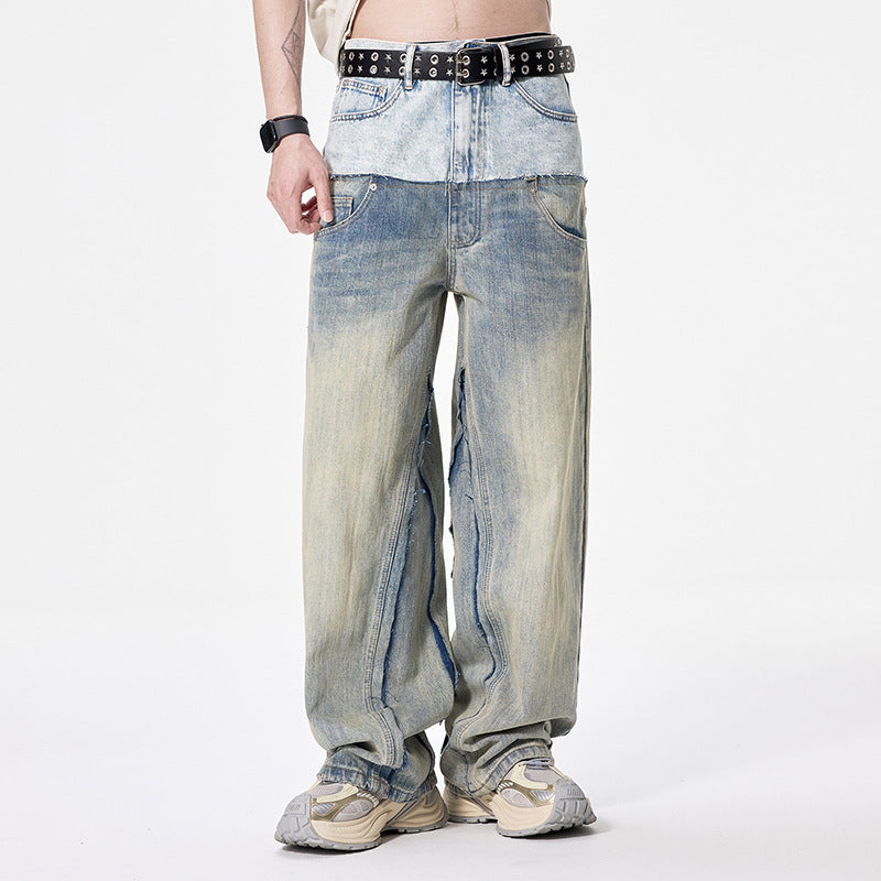 Men’s Loose Wide-Leg Denim Trousers with Classic Street Edge-Theone Apparel