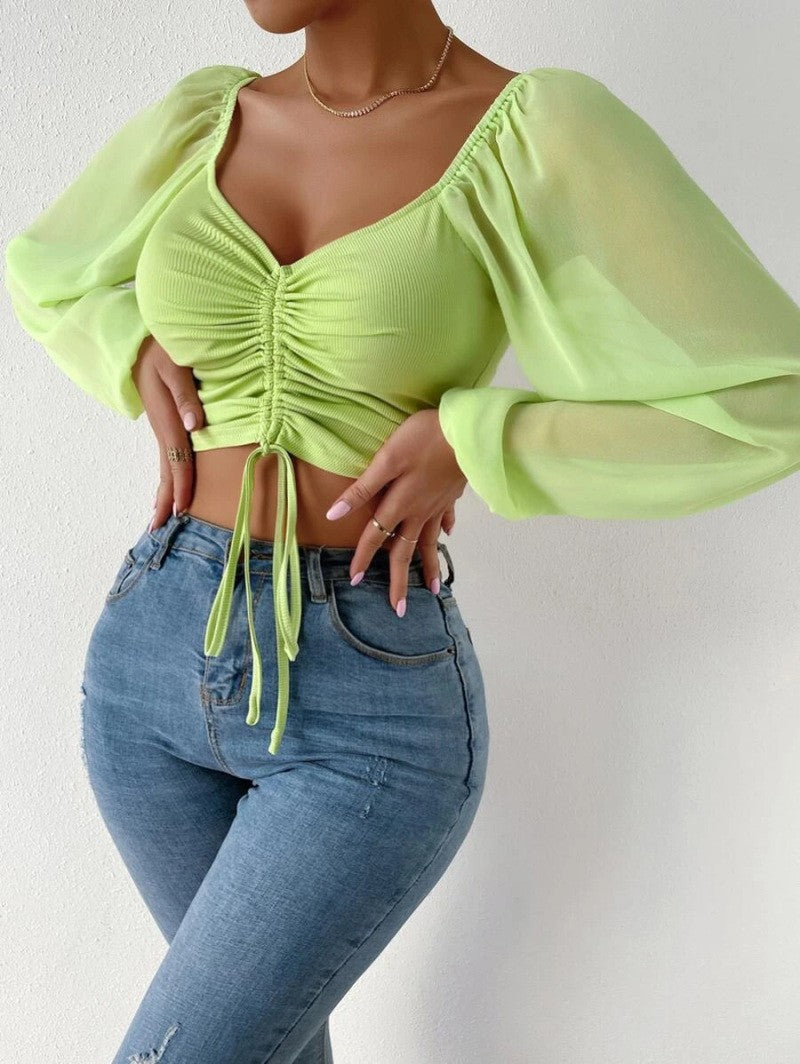 Women's Loose Fitting Billowy Sleeved Off the Shoulder Blouse